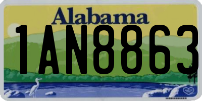 AL license plate 1AN8863