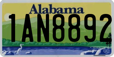 AL license plate 1AN8892