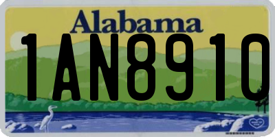 AL license plate 1AN8910