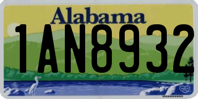 AL license plate 1AN8932