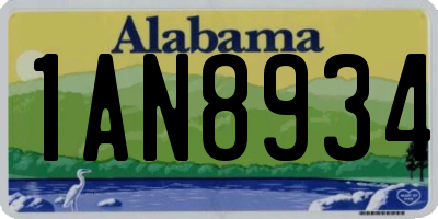 AL license plate 1AN8934