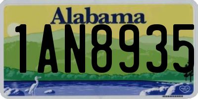 AL license plate 1AN8935