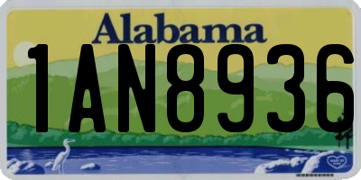 AL license plate 1AN8936