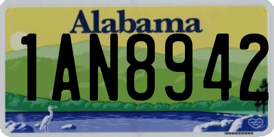 AL license plate 1AN8942