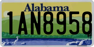 AL license plate 1AN8958