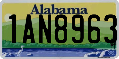 AL license plate 1AN8963