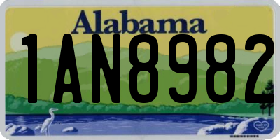 AL license plate 1AN8982