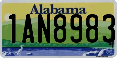 AL license plate 1AN8983