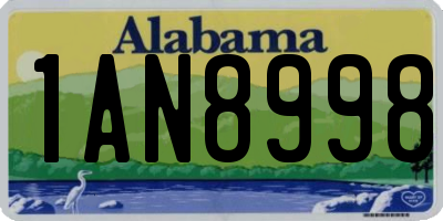 AL license plate 1AN8998