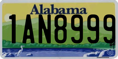 AL license plate 1AN8999