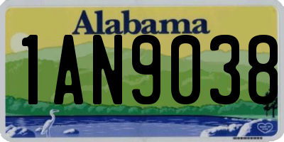 AL license plate 1AN9038