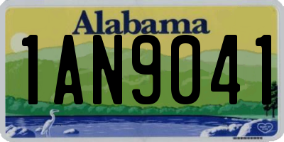AL license plate 1AN9041