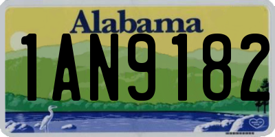 AL license plate 1AN9182