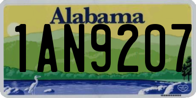 AL license plate 1AN9207