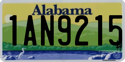 AL license plate 1AN9215