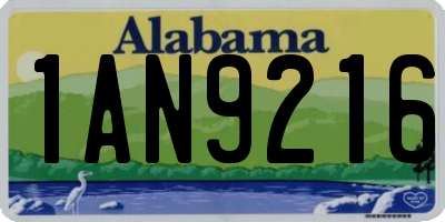 AL license plate 1AN9216