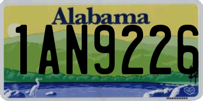 AL license plate 1AN9226