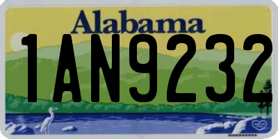 AL license plate 1AN9232