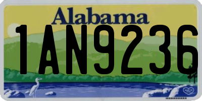 AL license plate 1AN9236