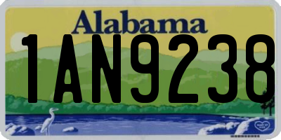 AL license plate 1AN9238