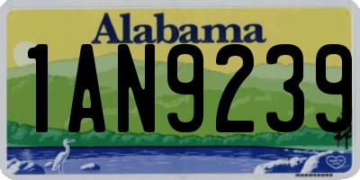 AL license plate 1AN9239