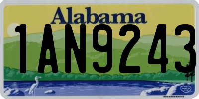 AL license plate 1AN9243