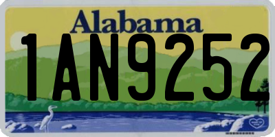 AL license plate 1AN9252