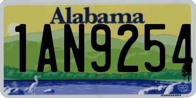 AL license plate 1AN9254