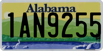 AL license plate 1AN9255