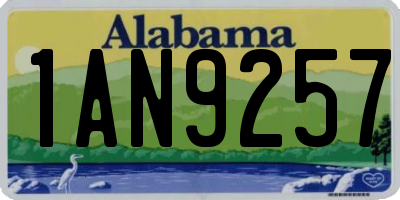 AL license plate 1AN9257