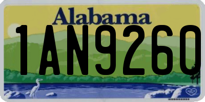 AL license plate 1AN9260