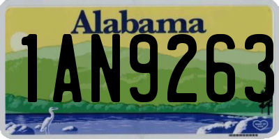 AL license plate 1AN9263