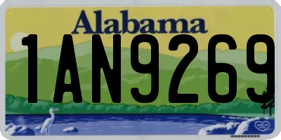 AL license plate 1AN9269