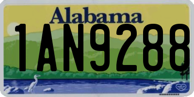AL license plate 1AN9288