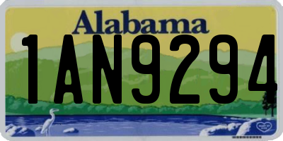 AL license plate 1AN9294