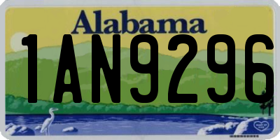 AL license plate 1AN9296