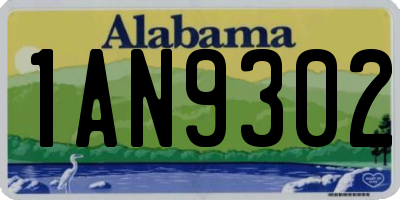 AL license plate 1AN9302
