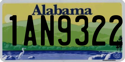AL license plate 1AN9322