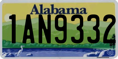 AL license plate 1AN9332