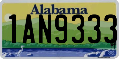 AL license plate 1AN9333