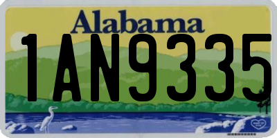 AL license plate 1AN9335