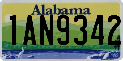 AL license plate 1AN9342