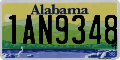 AL license plate 1AN9348