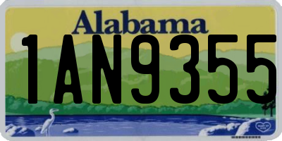 AL license plate 1AN9355