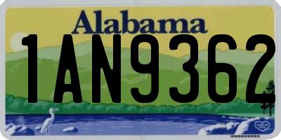 AL license plate 1AN9362