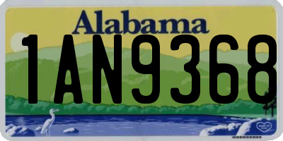 AL license plate 1AN9368