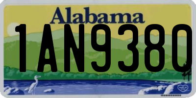 AL license plate 1AN9380