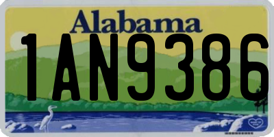 AL license plate 1AN9386