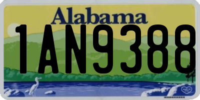 AL license plate 1AN9388