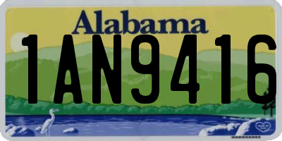AL license plate 1AN9416